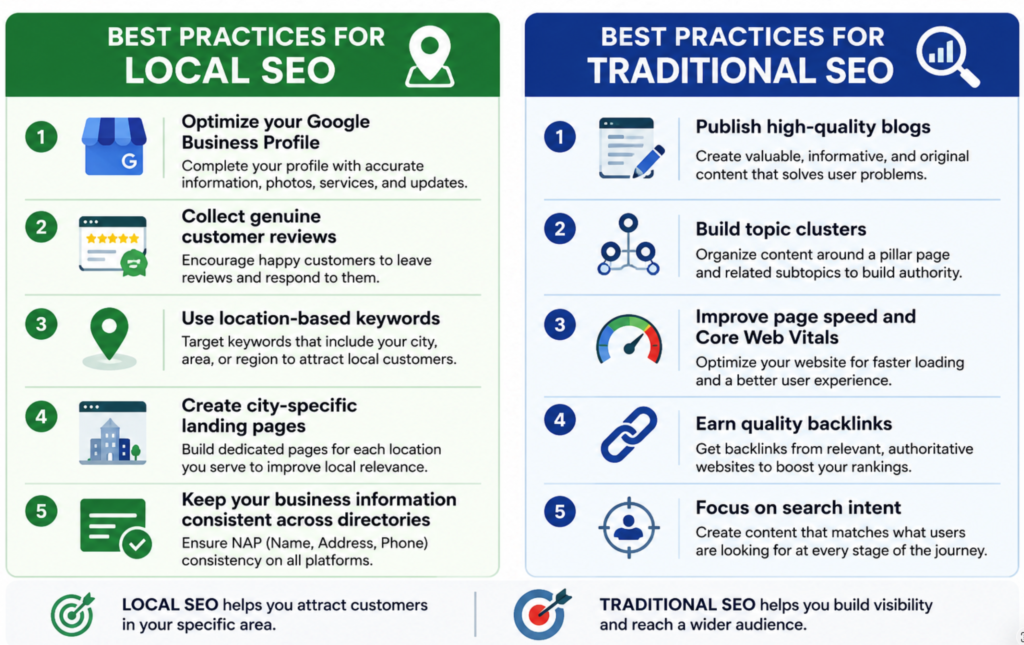 Best Practices for Traditional and local SEO