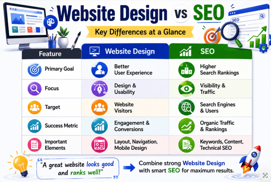 website designing VS seo