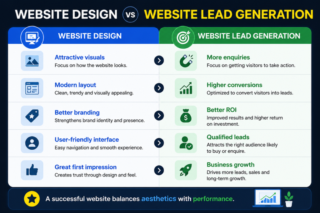 Website Design vs Website Lead Generation