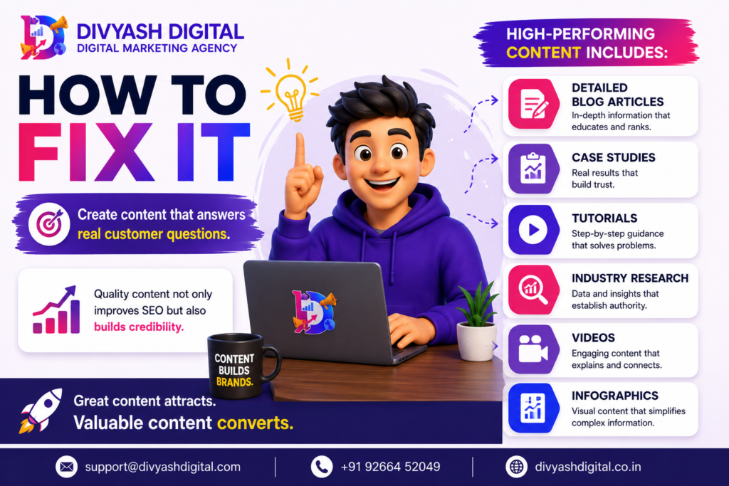 Quality content not only improves SEO but also builds credibility.